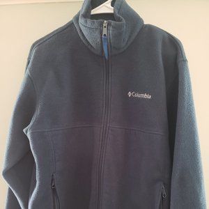 Men's Columbia Blue Fleece Jacket Good Condition Size Medium